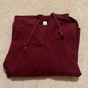 Old Navy Tunic Maroon Pullover Sweatshirt